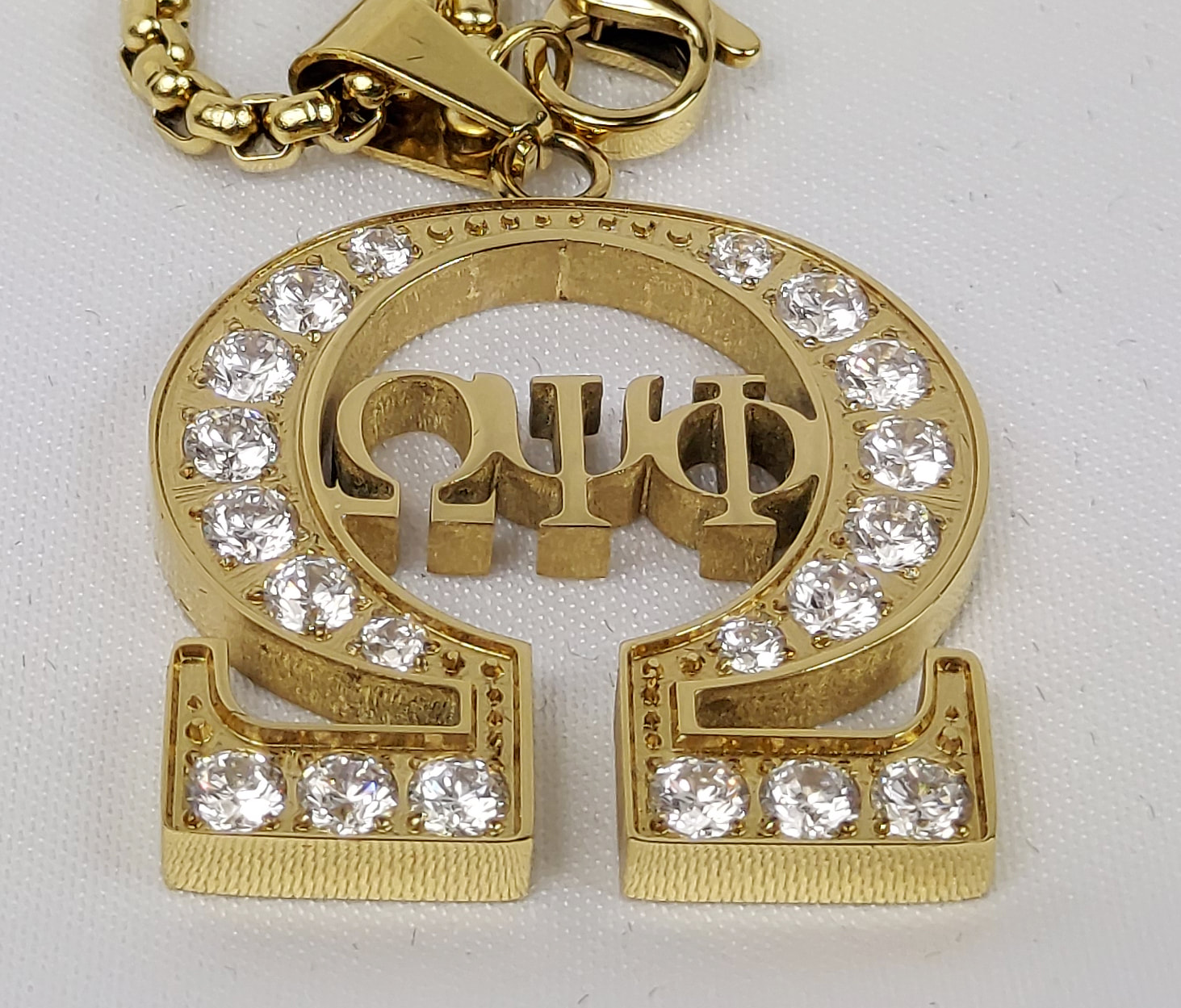 omega psi phi gold necklace